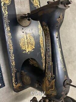 Antique Singer Sewing Machine Head Sphinx Model Patent Date 1896 Beautiful