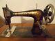 Antique Singer Sewing Machine In Cabinet With Tools