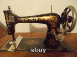 Antique Singer Sewing Machine In Cabinet with tools