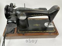 Antique Singer Sewing Machine K539360 Coffin Style Top 1902 Model Foot Pedal