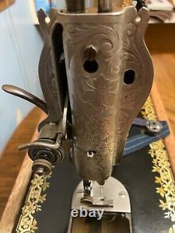 Antique Singer Sewing Machine Model 115 Gingerbread, Hand Crank