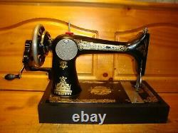 Antique Singer Sewing Machine Model 127'sphinx', Hand Crank, Serviced