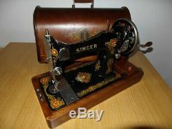 Antique Singer Sewing Machine Model 128k With La Vencedora Decals