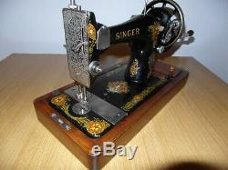 Antique Singer Sewing Machine Model 128k With La Vencedora Decals