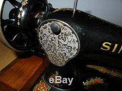 Antique Singer Sewing Machine Model 128k With La Vencedora Decals