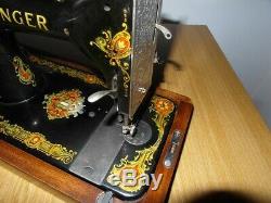 Antique Singer Sewing Machine Model 128k With La Vencedora Decals