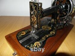 Antique Singer Sewing Machine Model 12k With Ottoman Carnation Decals