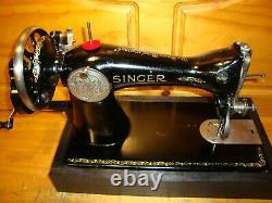 Antique Singer Sewing Machine Model 15-90, Hand Crank, Serviced