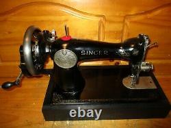 Antique Singer Sewing Machine Model 15k, Hand Crank, Leather, Serviced