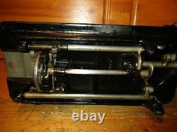 Antique Singer Sewing Machine Model 15k, Hand Crank, Leather, Serviced