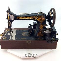 Antique Singer Sewing Machine Model 27 Sphinx Decals Electric Vintage 1906 Case