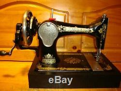 Antique Singer Sewing Machine Model 28k Victorian Hand Crank, Serviced