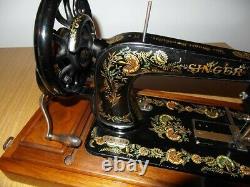 Antique Singer Sewing Machine Model 48k With Ottoman Carnation Decals