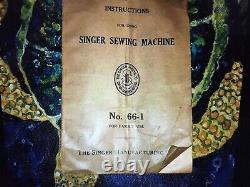 Antique Singer Sewing Machine Model 66-1 Drawing Room Cabinet