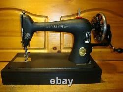 Antique Singer Sewing Machine Model 66-18'godzilla', Hand Crank, Serviced