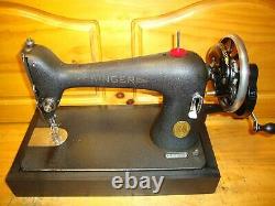Antique Singer Sewing Machine Model 66-18'godzilla', Hand Crank, Serviced