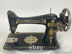 Antique Singer Sewing Machine Model 66 Lotus Decal Pattern Head Only Needs Oil