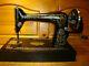 Antique Singer Sewing Machine Model 66 Red Eye, Hand Crank, Leather, Serviced
