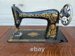 Antique Singer Sewing Machine Model 66 Red Eye Made in 1919