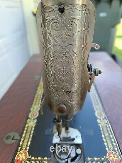 Antique Singer Sewing Machine Model 66 Red Eye Made in 1919