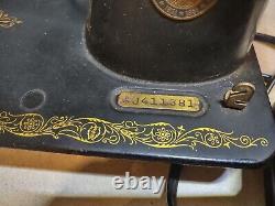 Antique Singer Sewing Machine Model 66 With Foot Pedal Tested 1950