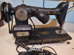 Antique Singer Sewing Machine Model 66 With Foot Pedal Tested 1950