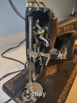 Antique Singer Sewing Machine Model 66 With Foot Pedal Tested 1950