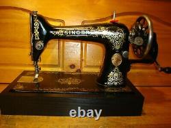 Antique Singer Sewing Machine Model 66'gingerbread', Hand Crank, Serviced