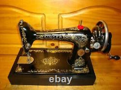 Antique Singer Sewing Machine Model 66'gingerbread', Hand Crank, Serviced