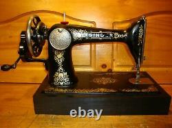 Antique Singer Sewing Machine Model 66'gingerbread', Hand Crank, Serviced