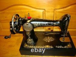 Antique Singer Sewing Machine Model 66'gingerbread', Hand Crank, Serviced