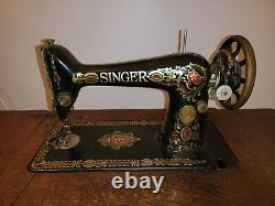 Antique Singer Sewing Machine Model 66/ plus Oak Cabinet 1920's