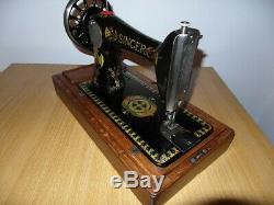 Antique Singer Sewing Machine Model 66k With Lotus Flower Decals