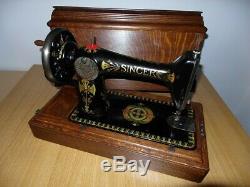 Antique Singer Sewing Machine Model 66k With Lotus Flower Decals
