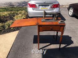 Antique Singer Sewing Machine Serial AH456094 hidaway wood furniture Table