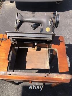 Antique Singer Sewing Machine Serial AH456094 hidaway wood furniture Table