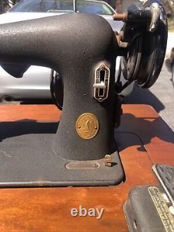 Antique Singer Sewing Machine Serial AH456094 hidaway wood furniture Table