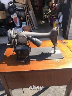 Antique Singer Sewing Machine Serial AH456094 hidaway wood furniture Table