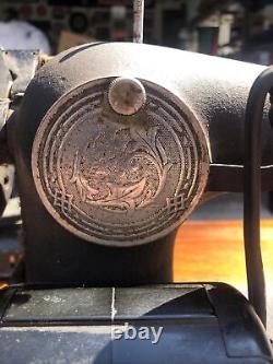 Antique Singer Sewing Machine Serial AH456094 hidaway wood furniture Table