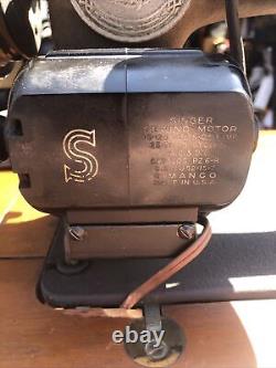 Antique Singer Sewing Machine Serial AH456094 hidaway wood furniture Table