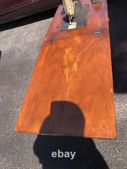 Antique Singer Sewing Machine Serial AH456094 hidaway wood furniture Table