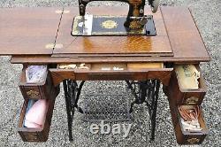 Antique Singer Sewing Machine Sphinx Model 127 Treadle Base