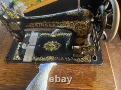 Antique Singer Sewing Machine With Cabinet