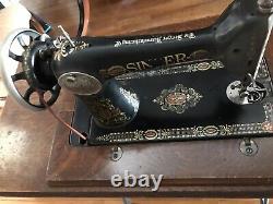 Antique Singer Sewing Machine With Cabinet