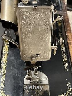Antique Singer Sewing Machine With Key For Cabinet Working Condition & Manual