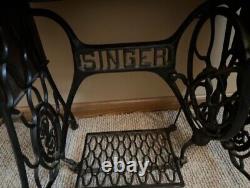 Antique Singer Sewing Machine With Original Table