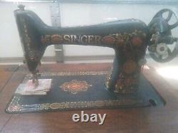 Antique Singer Sewing Machine With Original Table