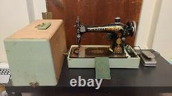 Antique Singer Sewing Machine With electric Motor and Foot 1898