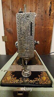 Antique Singer Sewing Machine With electric Motor and Foot 1898