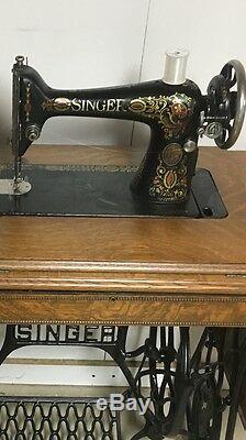 Antique Singer Sewing Machine and Table